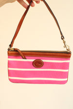 Dooney & Bourke Pink Stripe Nylon Wristlet