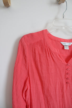 Christopher & Banks Coral 3/4 Sleeve Top | L