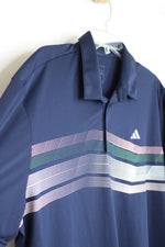 Adidas Navy Blue Core Chest Stripe Polo Shirt | 2XL