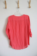 Christopher & Banks Coral 3/4 Sleeve Top | L