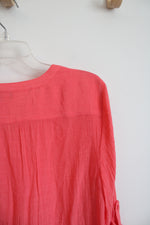 Christopher & Banks Coral 3/4 Sleeve Top | L