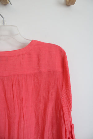 Christopher & Banks Coral 3/4 Sleeve Top | L