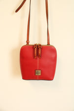 Dooney & Bourke Red Leather Domed Crossbody Purse