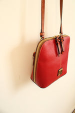 Dooney & Bourke Red Leather Domed Crossbody Purse