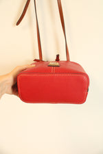 Dooney & Bourke Red Leather Domed Crossbody Purse
