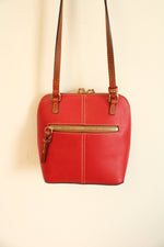 Dooney & Bourke Red Leather Domed Crossbody Purse