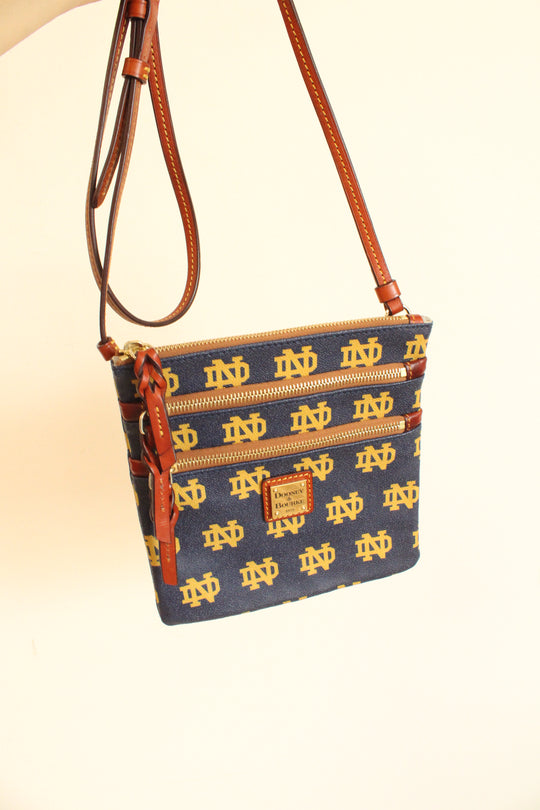 Dooney & Bourke Notre Dame Fighting Irish Navy Blue Yellow Crossbody Purse