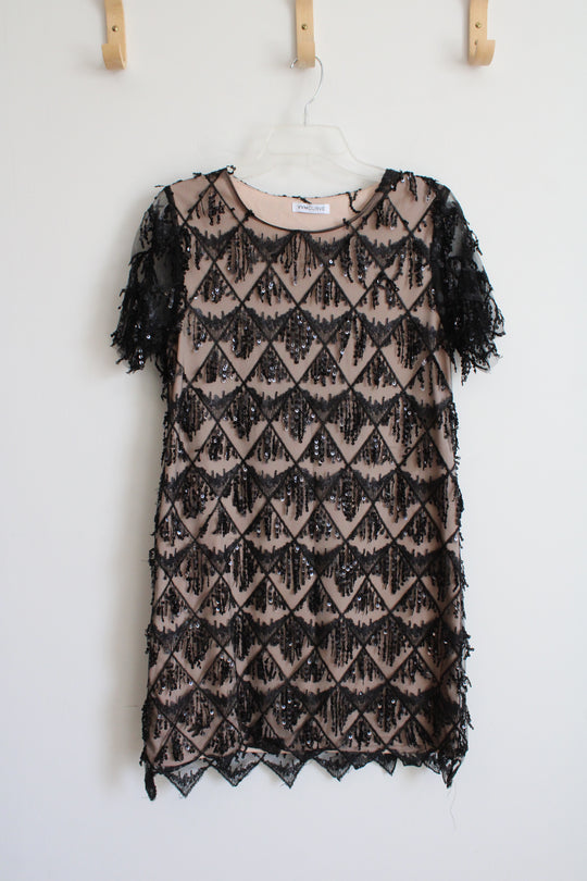 VVMCurve Sequined Black Dress | L