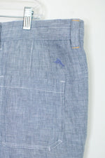 NEW Tommy Bahama Island Duo Reversible Blue Plaid Linen Shorts | 38