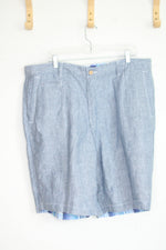 NEW Tommy Bahama Island Duo Reversible Blue Plaid Linen Shorts | 38