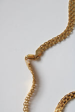 Gold Tone Mesh Chain Italian Sterling Necklace