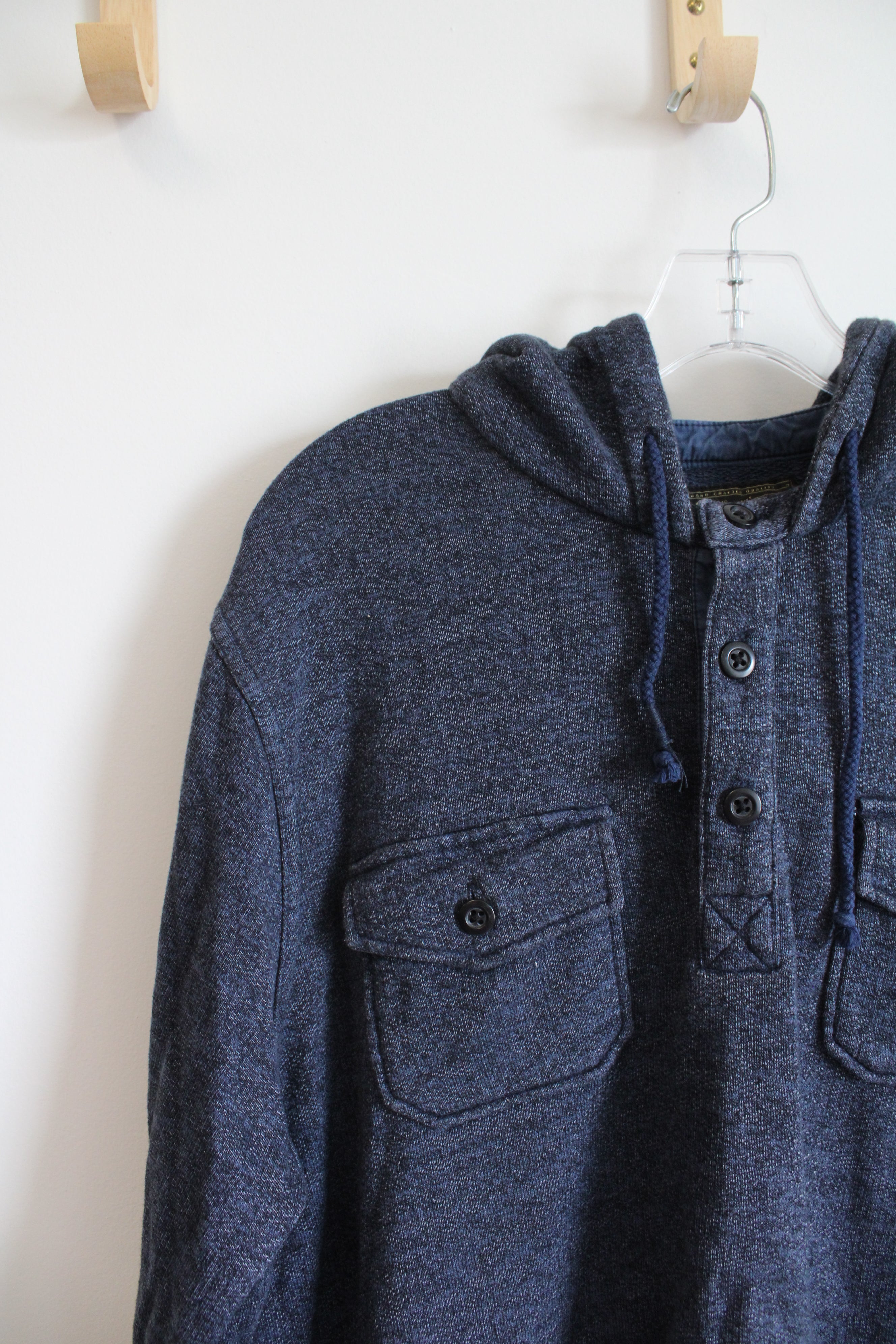 Lucky Brand Blue 1/4 Buttoned Hoodie | XL
