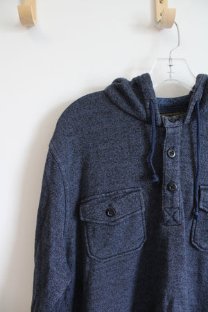 Lucky Brand Blue 1/4 Buttoned Hoodie | XL