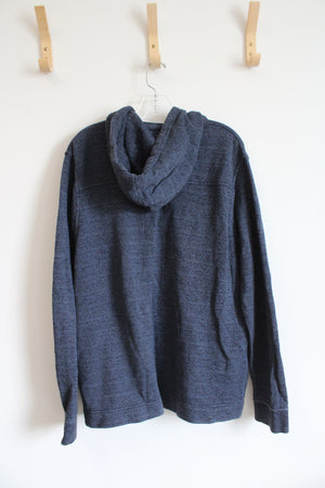 Lucky Brand Blue 1/4 Buttoned Hoodie | XL
