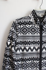 Talbots Petite Black and White Patterned Fleece |M