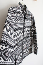 Talbots Petite Black and White Patterned Fleece |M