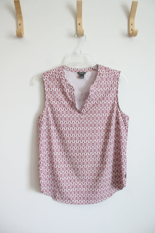 Eddie Bauer Dusty Rose & White Patterned Sleeveless Top | S