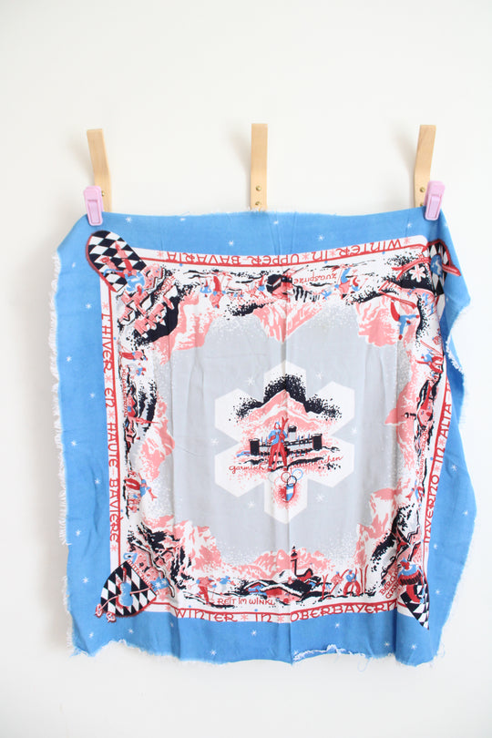 Vintage Winter Olympics "Winter In Bavaria" Scarf