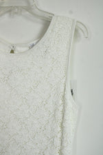 NEW Papillon Blanc Ivory Lined Floral Lace Tank Dress | XL
