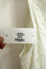 NEW Papillon Blanc Ivory Lined Floral Lace Tank Dress | XL