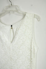 NEW Papillon Blanc Ivory Lined Floral Lace Tank Dress | XL