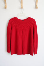 Talbots Petite Red Knit Top | M