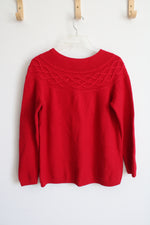 Talbots Petite Red Knit Top | M