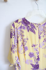 NEW Liz Claiborne Yellow & Purple Floral V-Neck Dress | 22W
