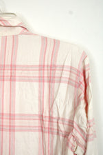 Sanctuary Lightweight Pink Plaid Snap Button Down Shirt | S