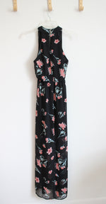 Sienna Sky Black & Peach Floral Wrap Maxi Dress | S