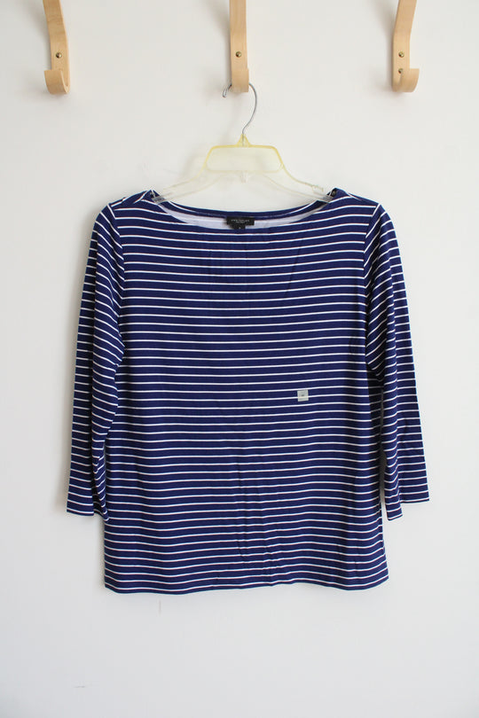 NWT Ann Taylor Factory Blue Striped Top | M
