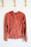 Victoria's Secret PINK Dusty Orange Velour Full Zip Jacket | S