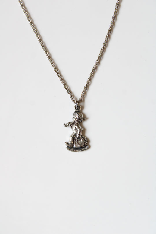 Goebel M. J. Hummel Club 1990 Sterling Silver Boy Pendant Necklace
