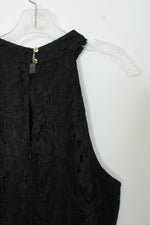 NEW Lane Bryant Black Floral Lace Halter Neck Jumpsuit | 16