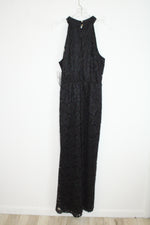 NEW Lane Bryant Black Floral Lace Halter Neck Jumpsuit | 16