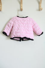 Little Me Pink & Black Puffer Coat | 12 MO