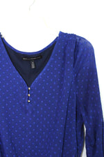 White House Black Market Blue Swiss Dot Dress | 10