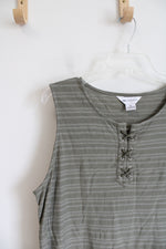 Liz Claiborne Green Criss-Cross Neck Sleeveless Dress | XL