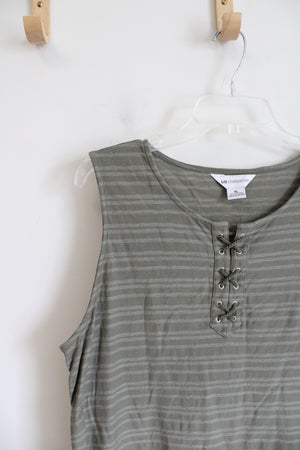 Liz Claiborne Green Criss-Cross Neck Sleeveless Dress | XL