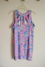 Lulu B Pink Blue Paisley Stretch Dress | L