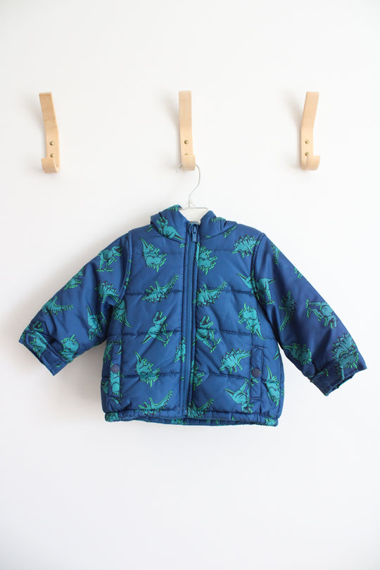 Carter's Blue & Green Dinosaur Fleece Lined Jacket | 18 MO