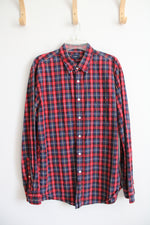 J.Crew Red Blue & Yellow Plaid Button Down Shirt | XL