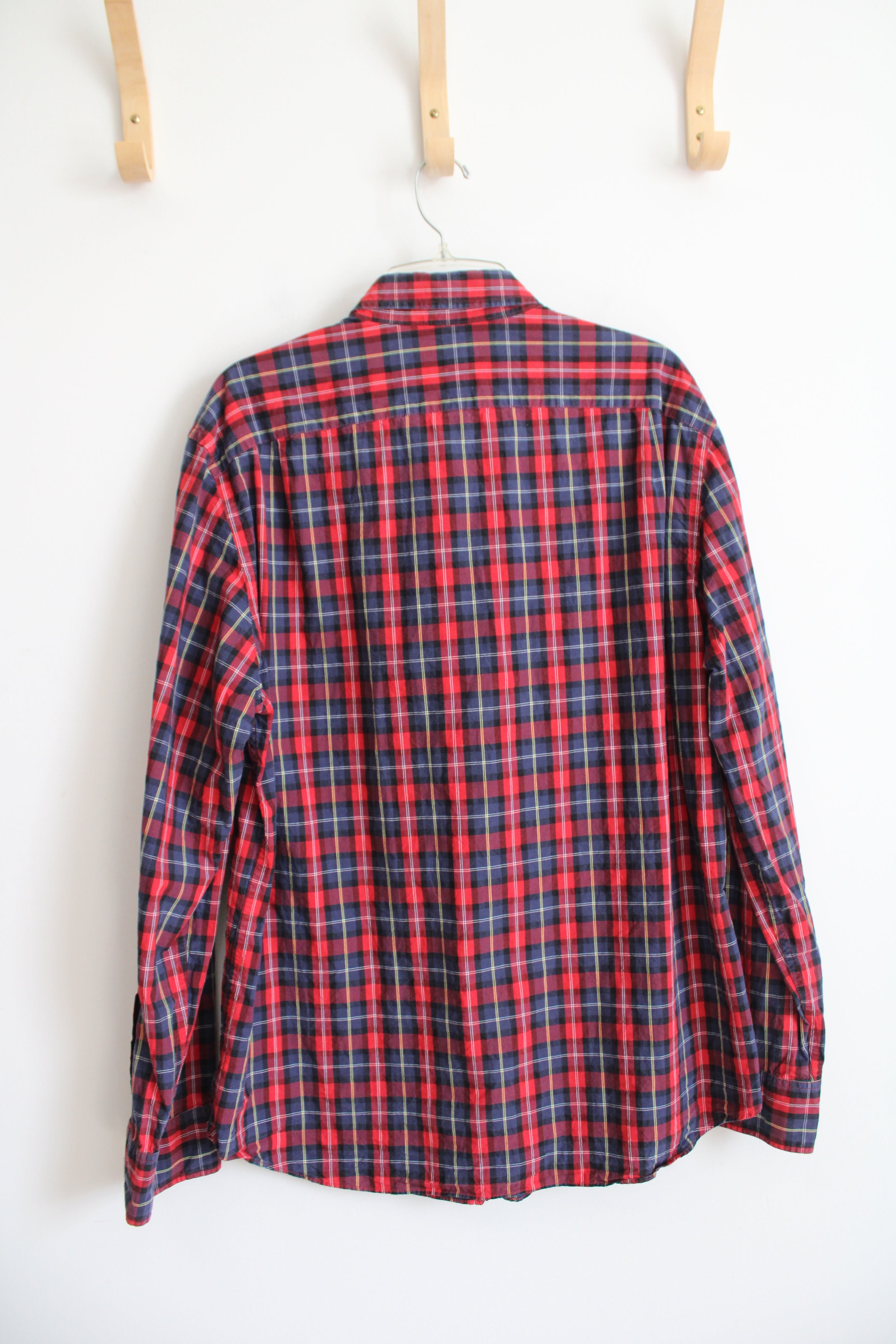 J.Crew Red Blue & Yellow Plaid Button Down Shirt | XL