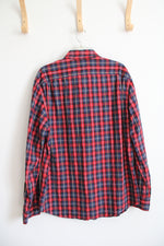 J.Crew Red Blue & Yellow Plaid Button Down Shirt | XL