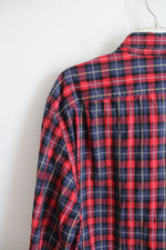 J.Crew Red Blue & Yellow Plaid Button Down Shirt | XL