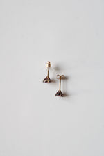 Garnet  Gold Tone Sterling Silver Stud Earrings