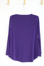 Michael Kors Purple Bell Sleeved Top | L