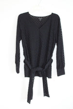 Ann Taylor Herringbone Chiffon Wrap Top | M