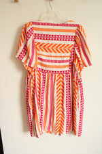 Old Navy Magenta Pink Orange Aztec Pattern Dress | XL