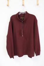 NEW Stanley Maroon Waffle Knit Sherpa Lined Half Zip Pullover | XL